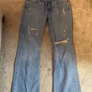 Abercrombie & Fitch Light Blue Distressed Flare Jeans